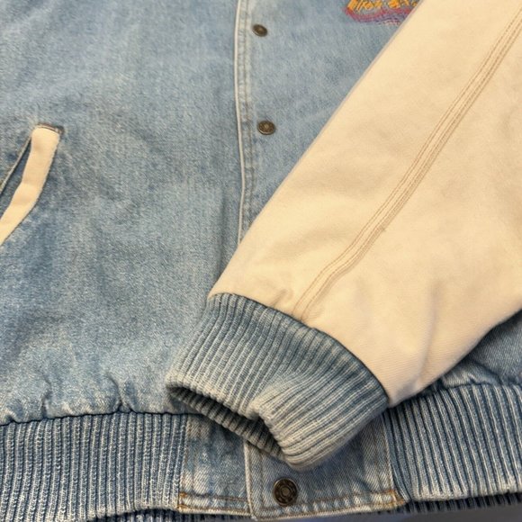 Vtg Bonneville Flats Racing Hot Salt Wendover Denim Jacket Varsity Size XL - Picture 13 of 16